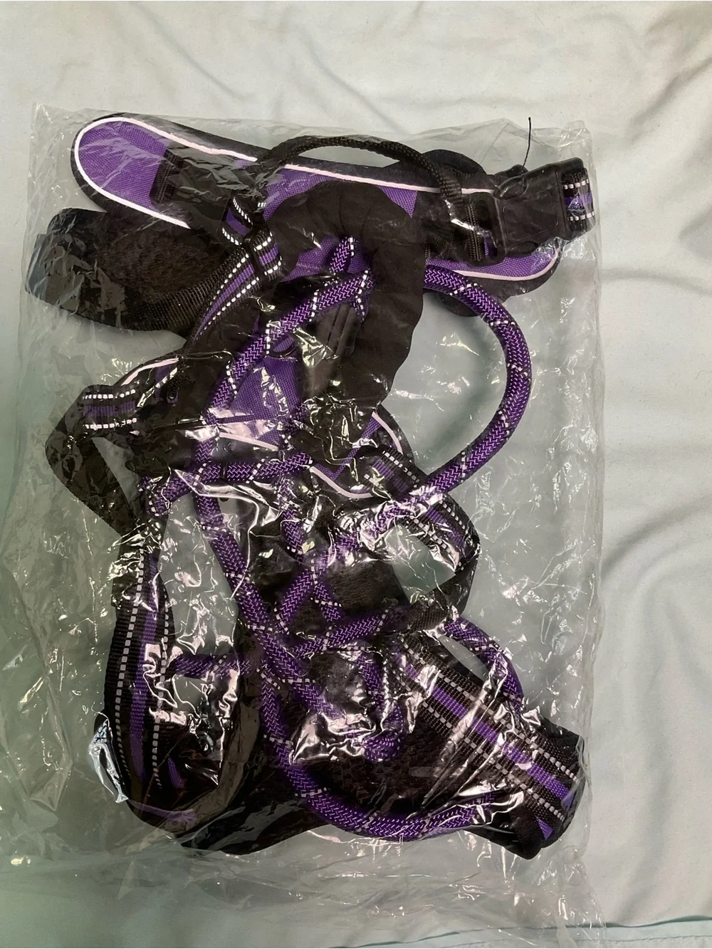 Purple Reflective No-Pull Dog Harness with Padded Handle
